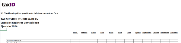 Checklist cierre contable y fiscal en Excel - Imagen 2