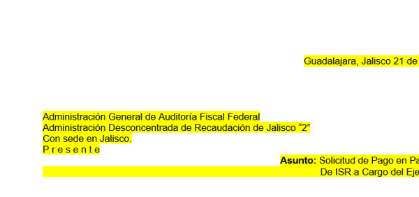 Escrito Libre para la solicitud de pago en parcialidades SAT - Image 2