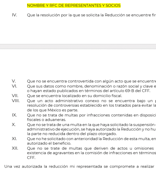 Escrito libre para la solicitud de reducción de multas al SAT. - Imagen 3