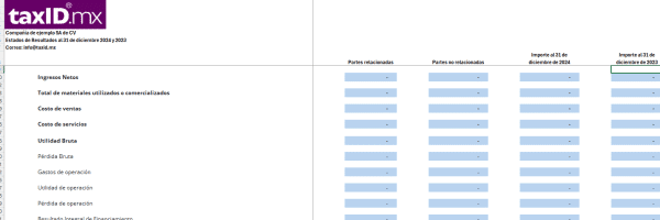 Estado de resultados integral (Excel) - Imagen 2