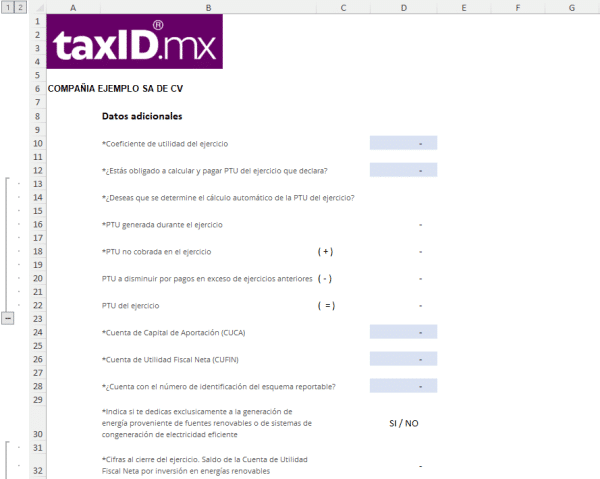 Papel de trabajo Declaración Anual 2024 Régimen General Personas Morales (SAT) - Imagen 5