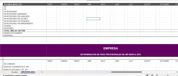 Paquete de papeles de trabajo Excel para impuestos Personas Morales - Imagen 6