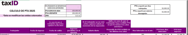 Papel de Trabajo en Excel para el Cálculo de la PTU 2024 (Reparto de Utilidades) se paga en Mayo 2025 - Imagen 4